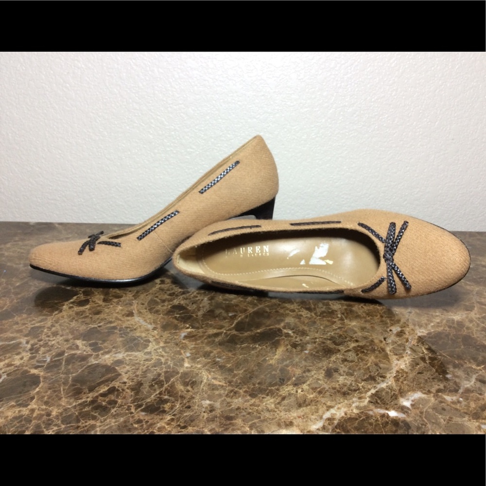 Ralph Lauren Nora Wool Heel Leather Bow Detail - Picture 4 of 5